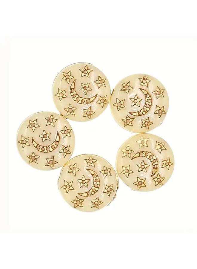 Model 3 Black Print Acrylic Beads 50pcs 4 Styles Round Flat DIY Jewelry Making Craft Supplies - Image 5